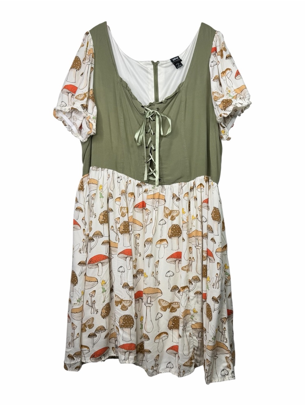 Hot Topic Her Universe Disney Tinker Bell Mushroom Lace-Up Dress Plus Size 3